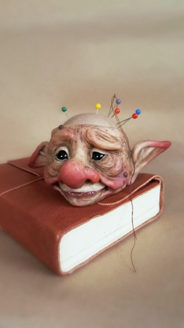 Troll Head Pincushion 