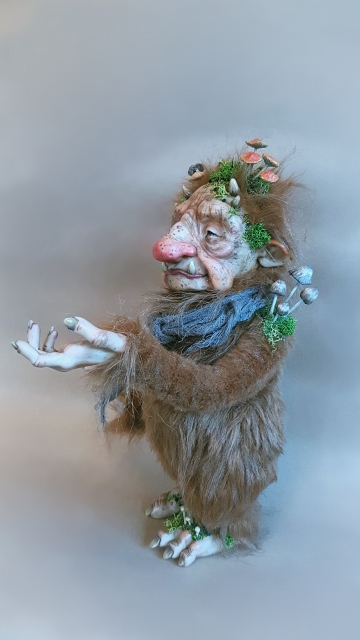 SOLD Large Mushroom-Covered Troll 'Johnswort'