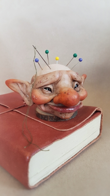 Troll Head Pincushion