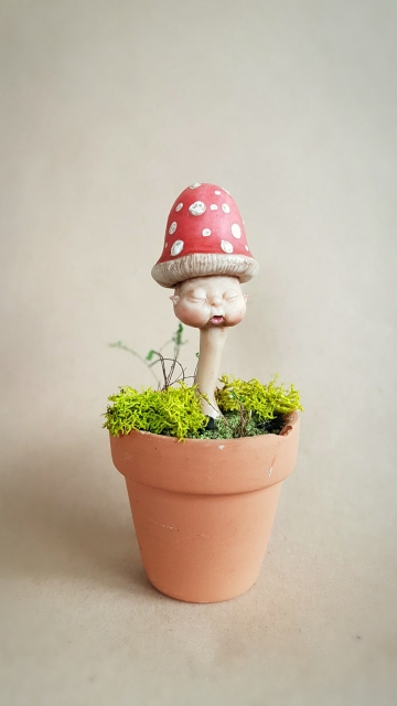 SOLD Potted Mushroom Fae Baby