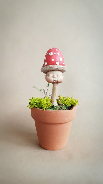 SOLD Potted Mushroom Fae Baby
