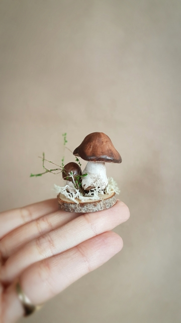 SOLD OOAK Small Mushroom Decorative Sculpture