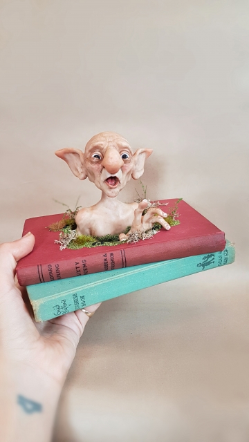 SOLD 'Troll Surprise!' - OOAK Book Sculpture