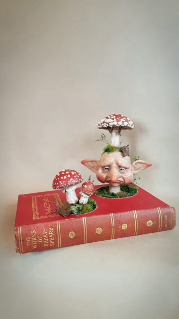 SOLD 'Mushroom Fae Book' - OOAK Book Sculpture
