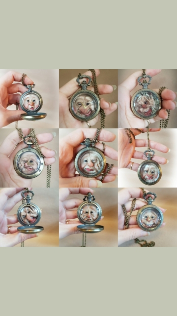 'Squashed Fae' Pocket Watch Necklaces